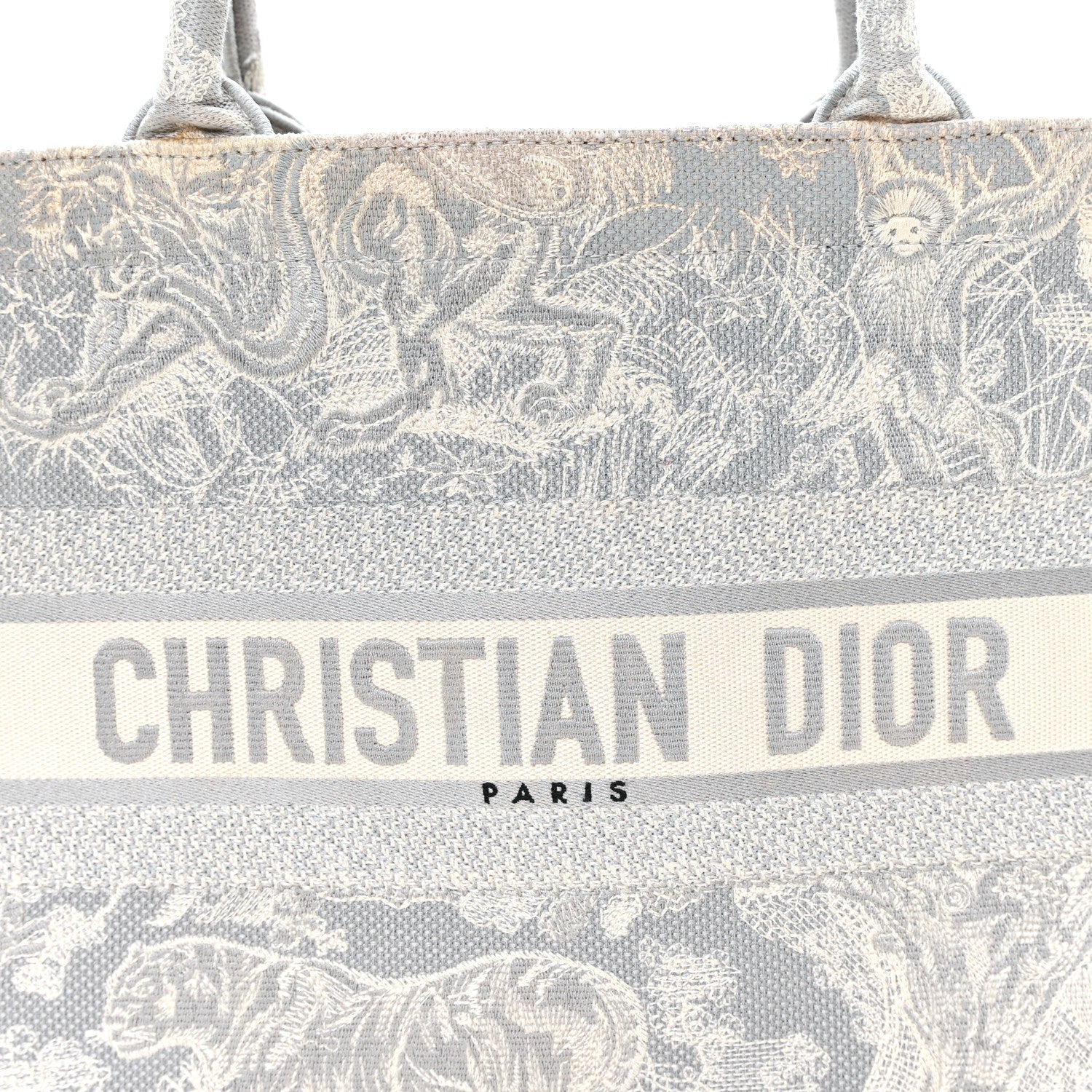 Canvas Embroidered Medium Dioriviera Toile De Jouy Reverse Book Tote Gray £¨ Direct shipment via from wholesalehk.shop