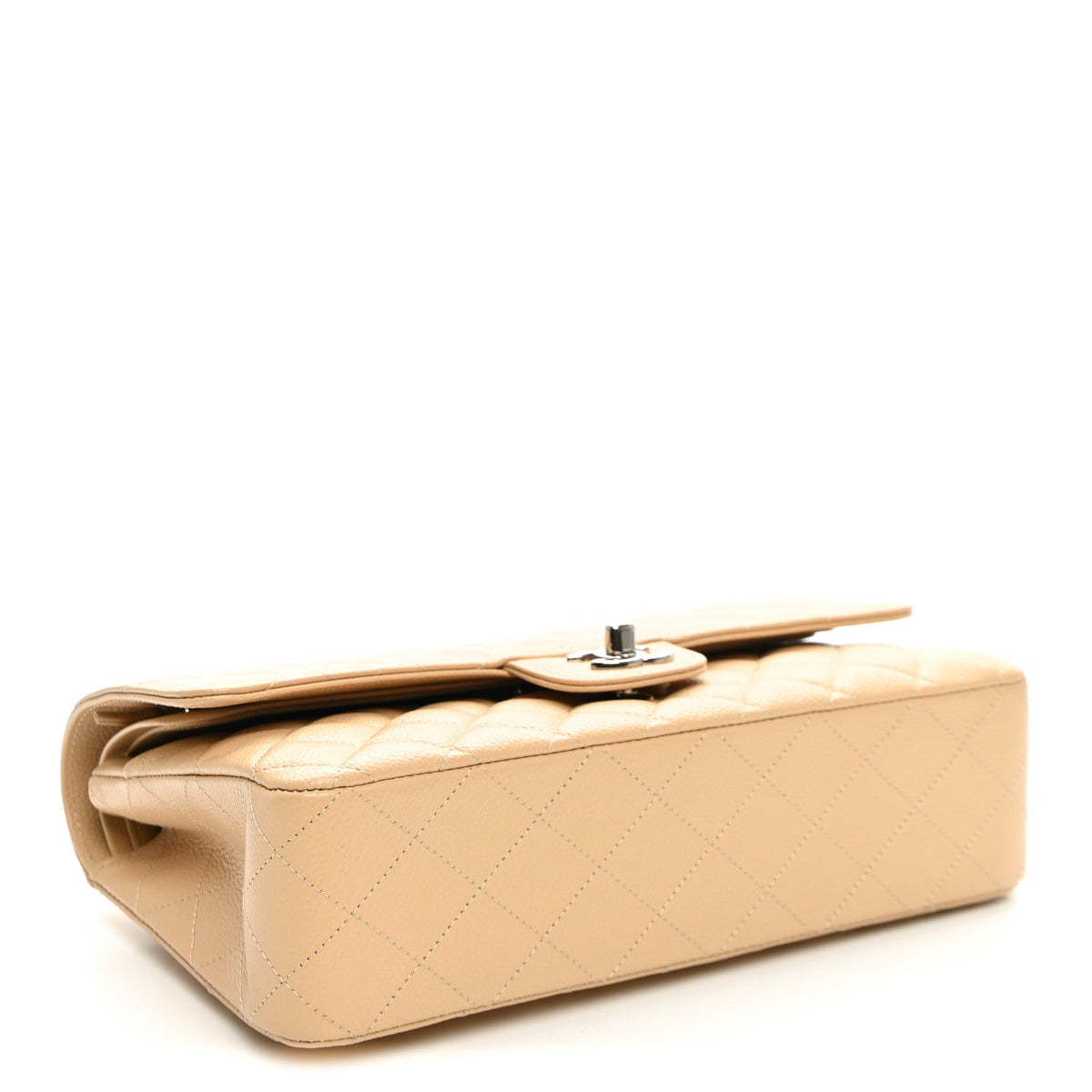 Caviar Quilted Medium Double Flap Beige wholesalehk.shop