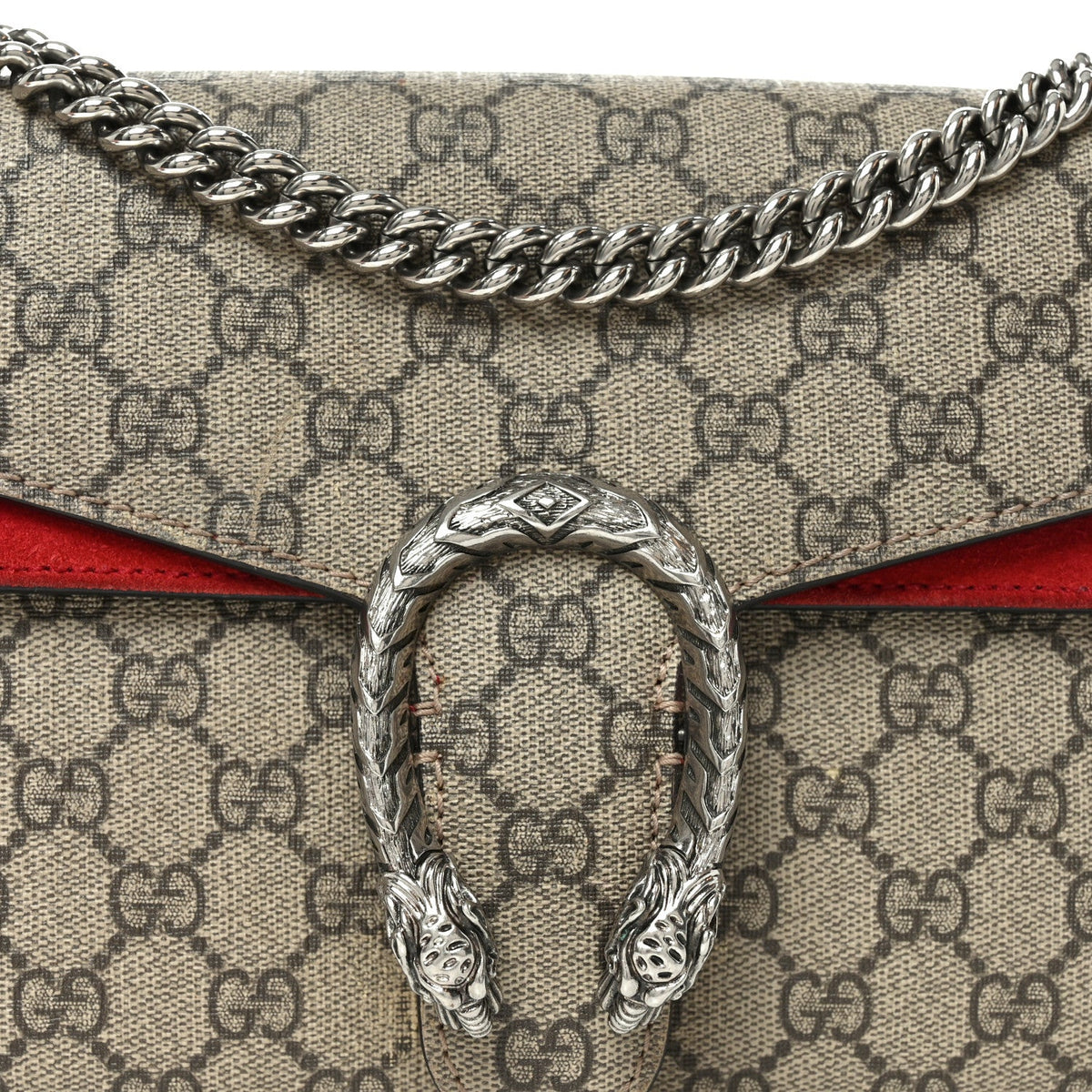 GG Supreme Monogram Small Dionysus Shoulder Bag Red wholesalehk.shop