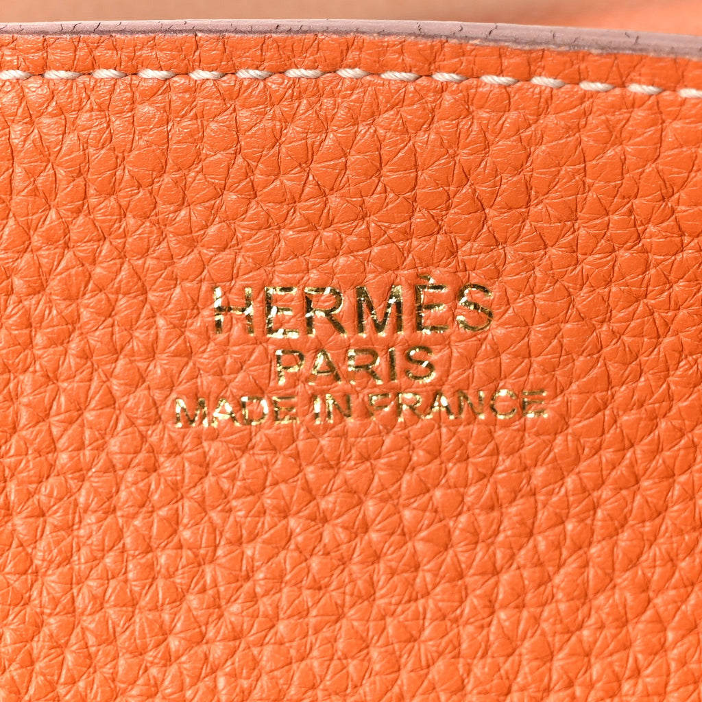 Taurillon Clemence Double Sens Reversible Tote Orange Gold £¨ Direct shipment via from wholesalehk.shop