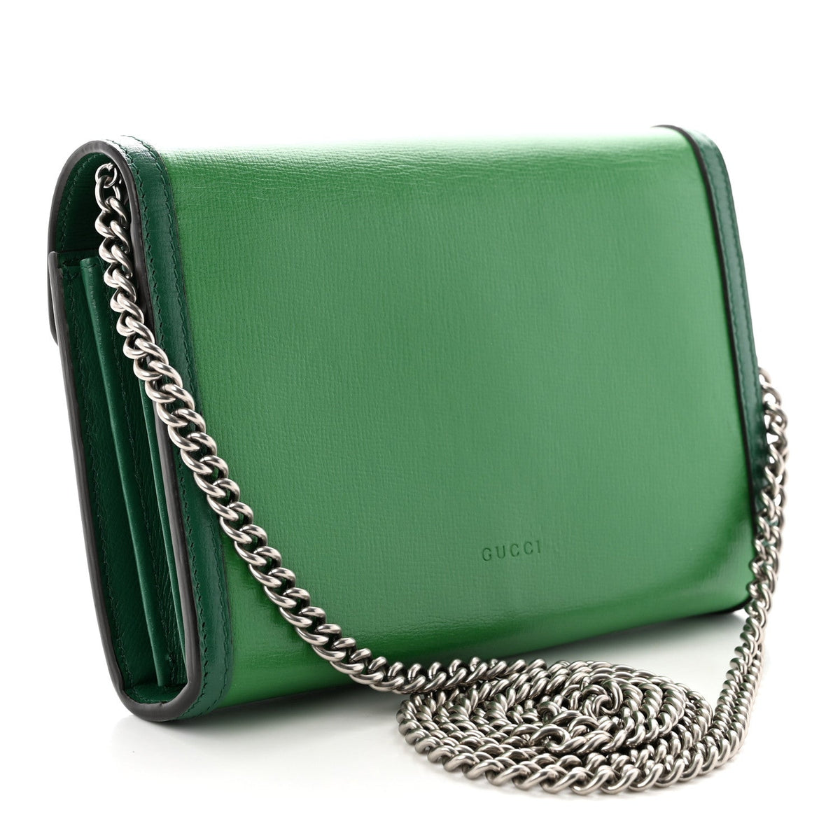 Azalea Calfskin Enamel Mini Dionysus Chain Wallet New Shamarock Emerald wholesalehk.shop