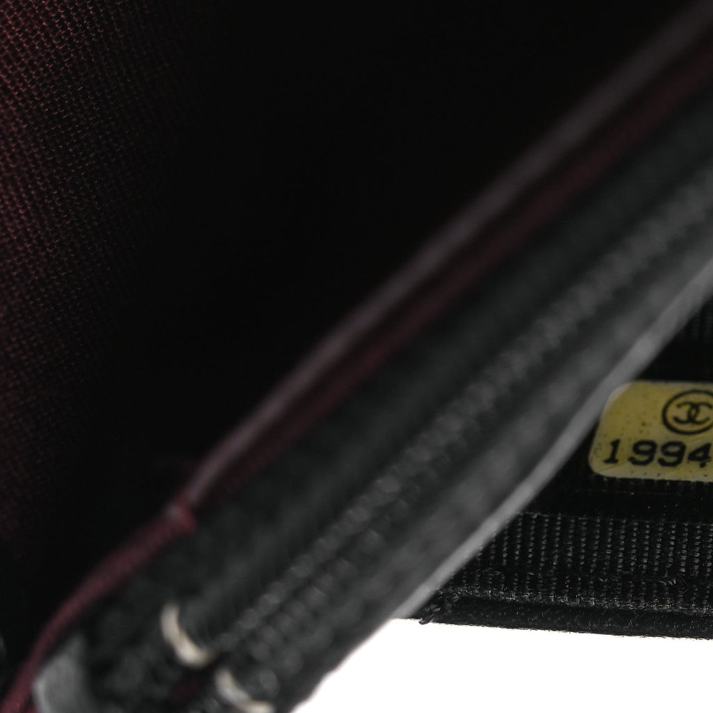Lambskin Quilted Wallet On Chain WOC Black wholesalehk.shop