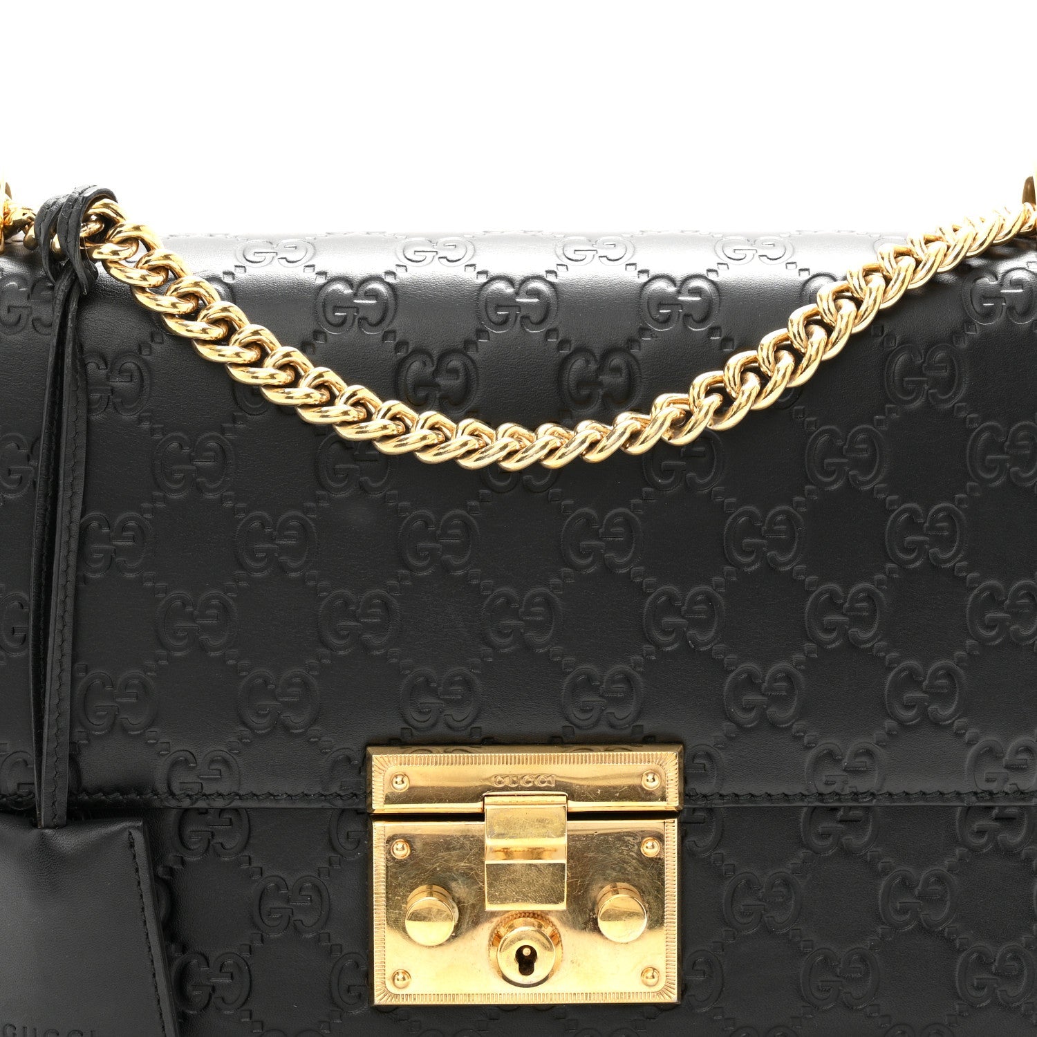 Guccissima Medium Padlock Shoulder Bag Black £¨ Direct shipment via from wholesalehk.shop