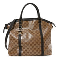 Crystal Monogram Large GG Charm Dome Satchel Dark Brown wholesalehk.shop