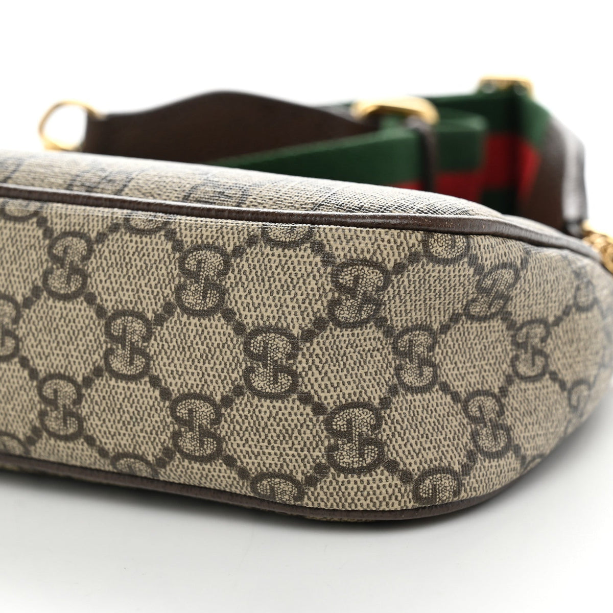 GG Supreme Monogram Textured Dollar Calfskin Web Small Ophidia GG Handbag Beige Ebony New Acero wholesalehk.shop