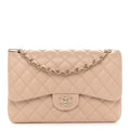 Caviar Quilted Jumbo Double Flap Light Beige wholesalehk.shop
