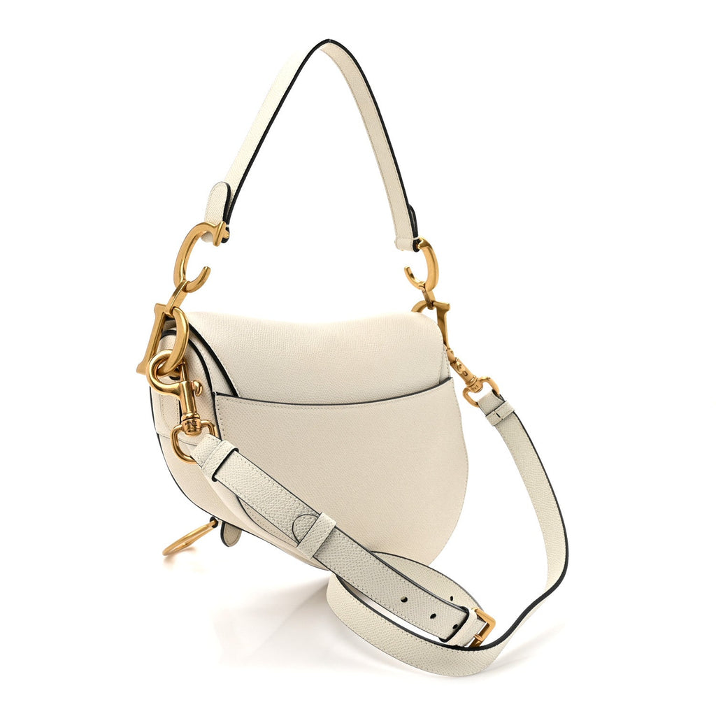 Grained Calfskin Saddle Bag With Strap Latte wholesalehk.shop