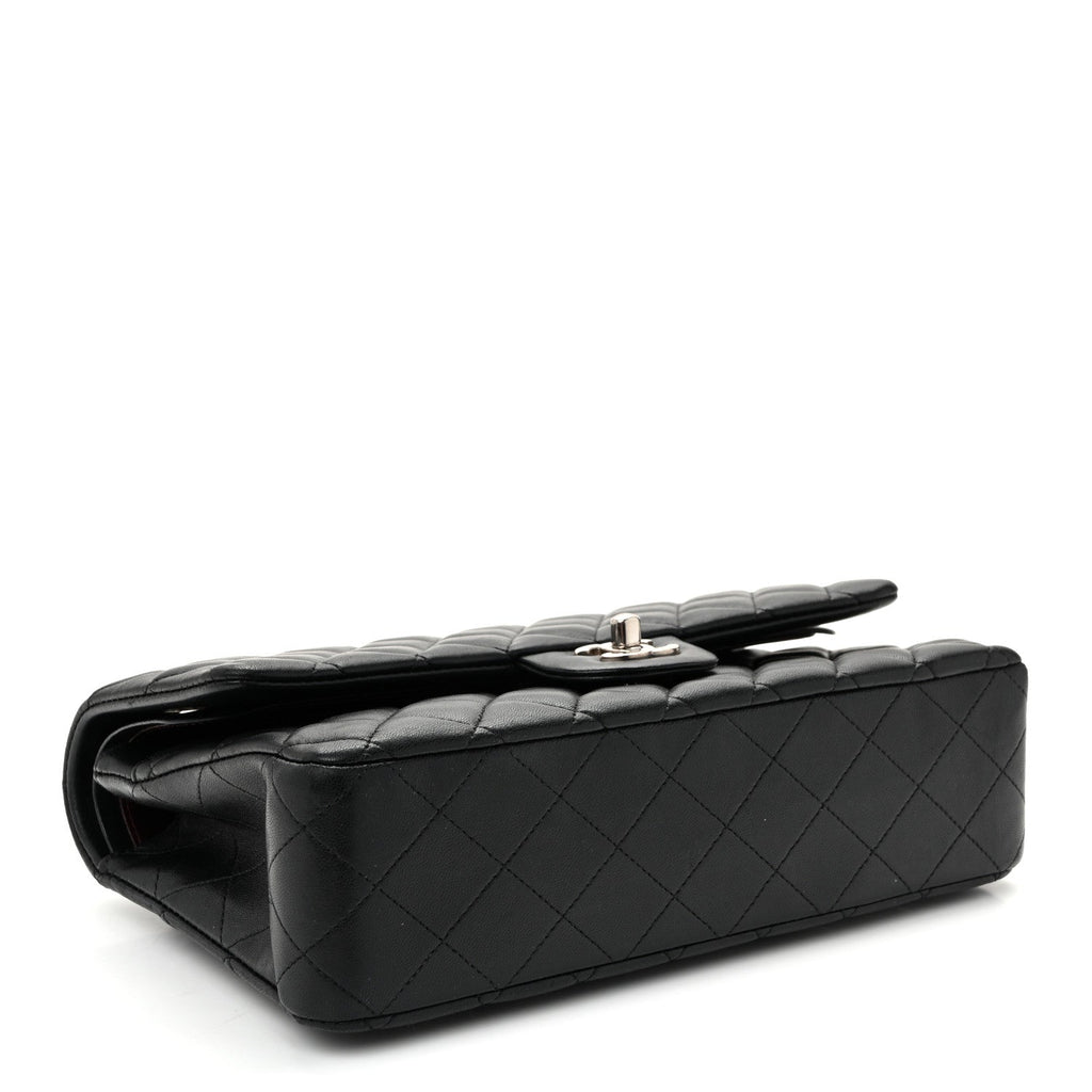 Lambskin Quilted Medium Double Flap  Black wholesalehk.shop