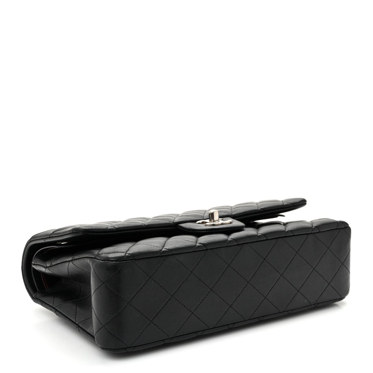 Lambskin Quilted Medium Double Flap  Black wholesalehk.shop