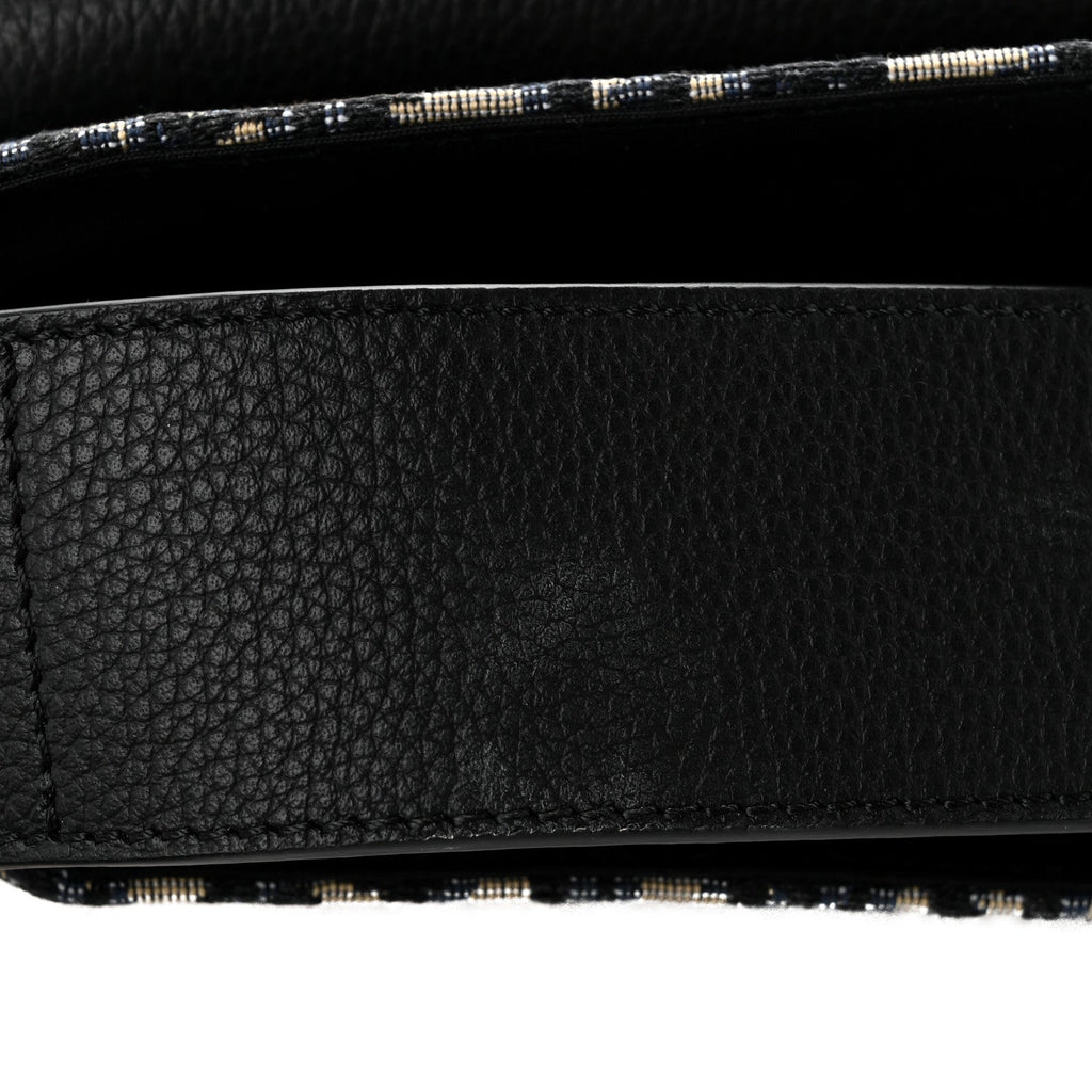 Grained Calfskin Oblique Large Saddle Messenger Black wholesalehk.shop