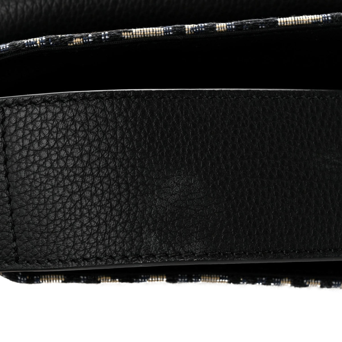 Grained Calfskin Oblique Large Saddle Messenger Black wholesalehk.shop