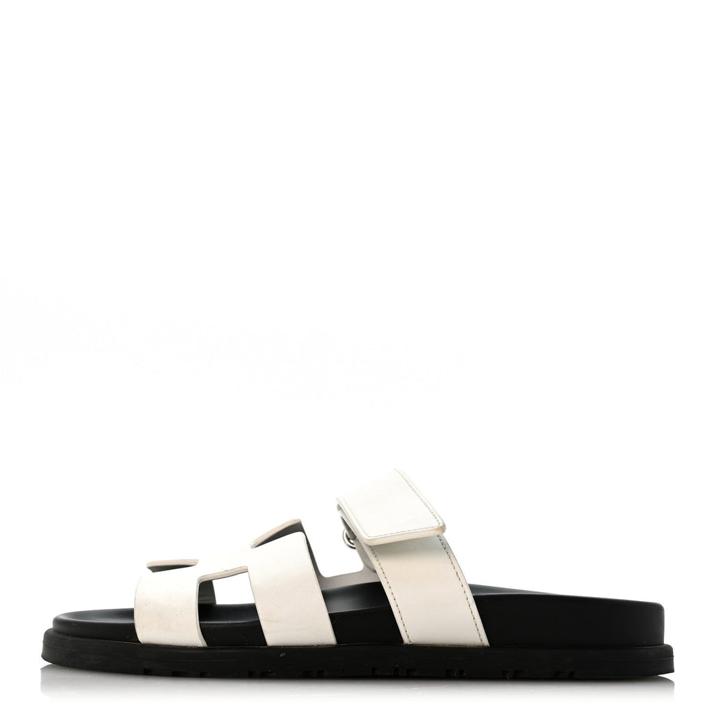 Calfskin Womens Chypre Sandals 37.5 White wholesalehk.shop