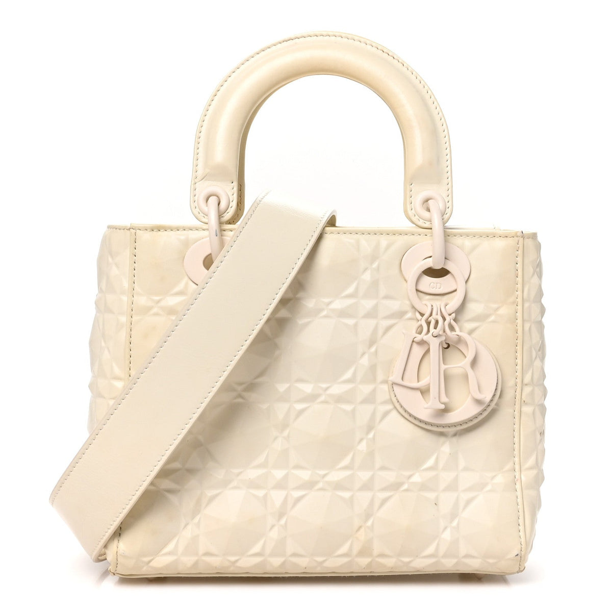 Calfskin Cannage Diamond Small My ABCDior Lady Dior White wholesalehk.shop