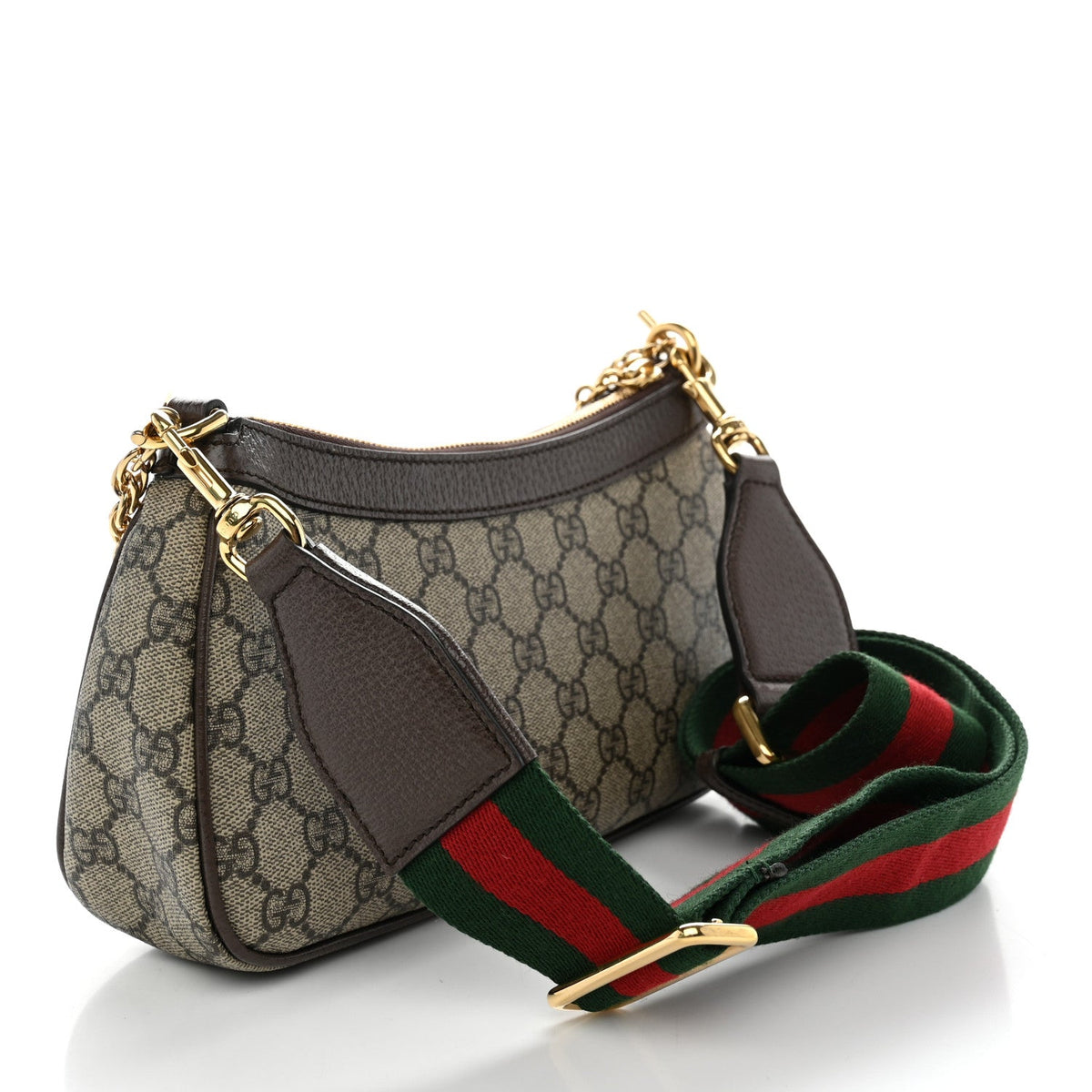 GG Supreme Monogram Textured Dollar Calfskin Web Small Ophidia GG Handbag Beige Ebony New Acero wholesalehk.shop