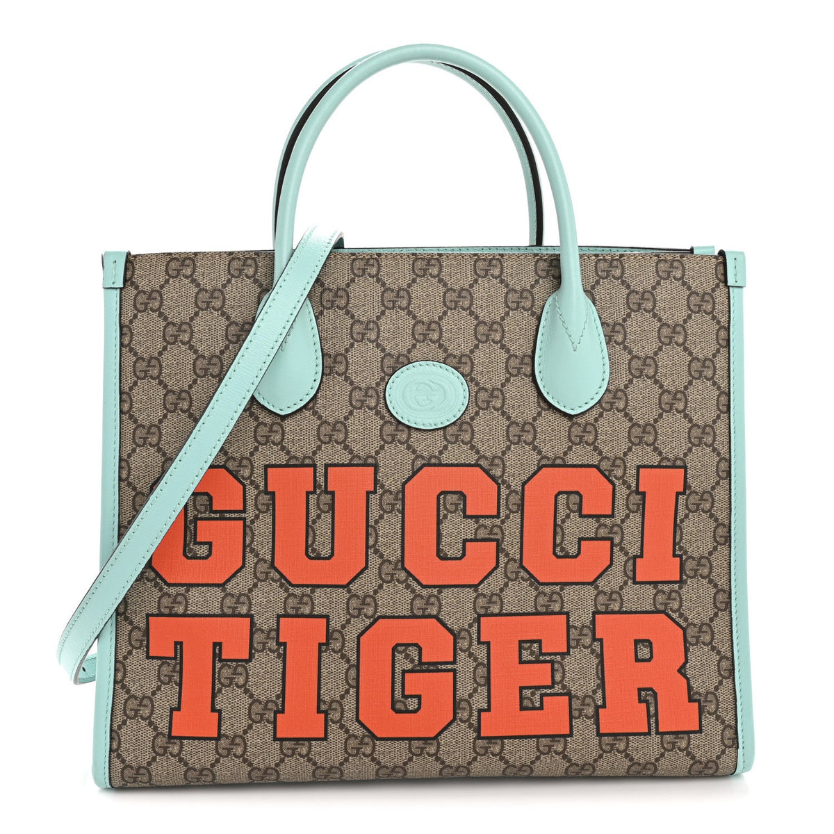 GG Supreme Monogram Textured Dollar Calfskin Web Gucci Tiger Small Retro Interlocking G Tote Bag Multicolor wholesalehk.shop