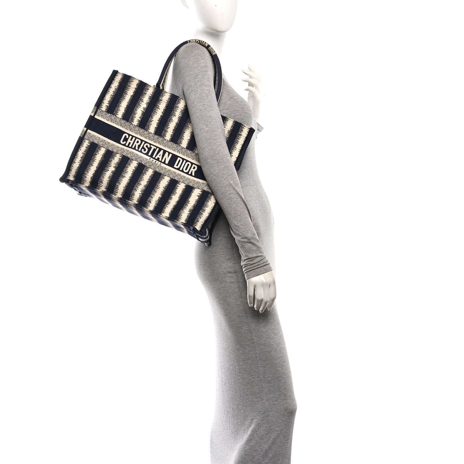 Canvas Embroidered Large Striped Book Tote Navy £¨ Direct shipment via from wholesalehk.shop
