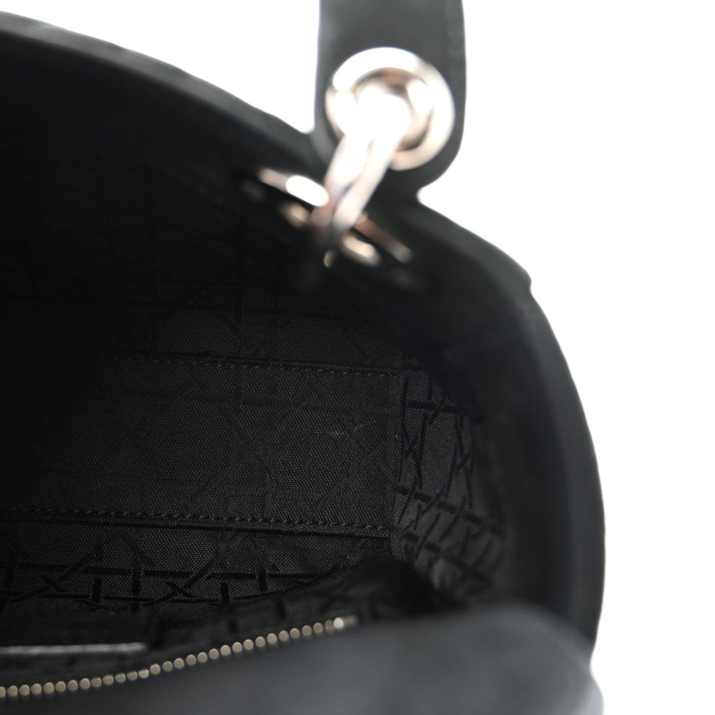 Metallic Calfskin Cannage Mini Lady Dior Black wholesalehk.shop