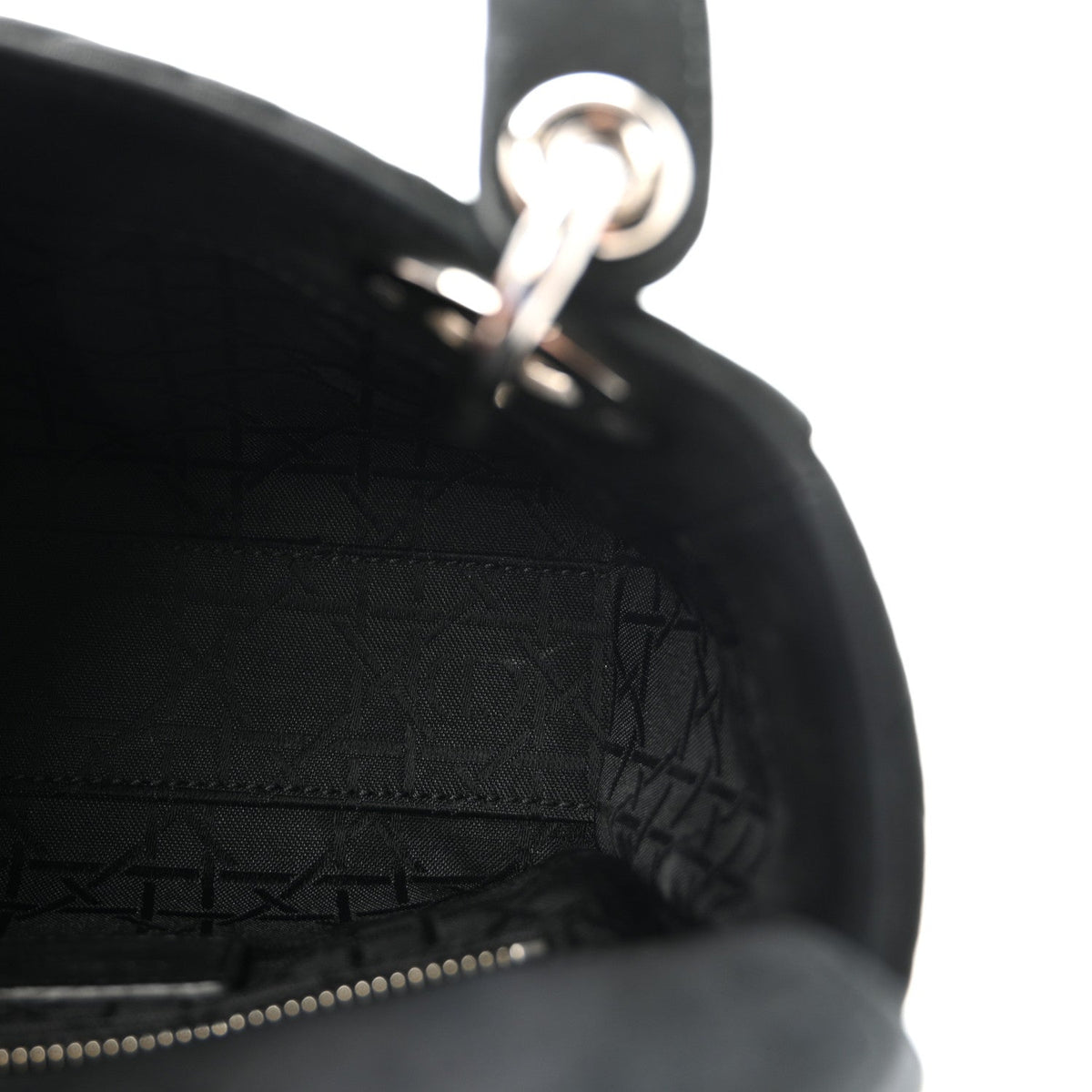 Metallic Calfskin Cannage Mini Lady Dior Black wholesalehk.shop