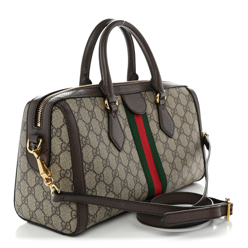 GG Supreme Monogram Web Medium Ophidia Boston Brown wholesalehk.shop