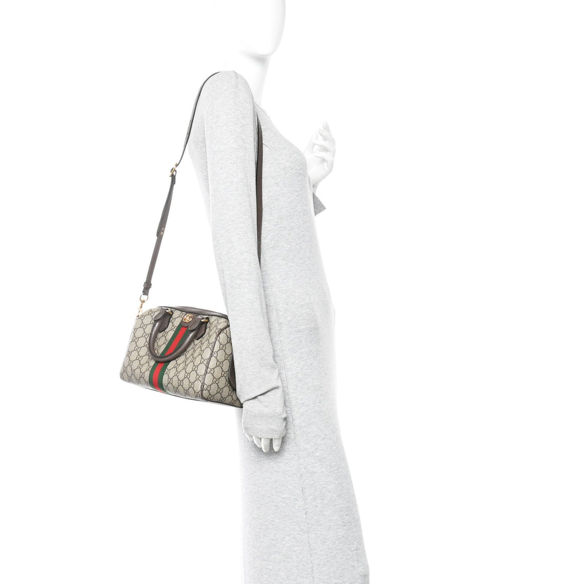 GG Supreme Monogram Web Small Ophidia Top Handle Bag  Beige Ebony wholesalehk.shop