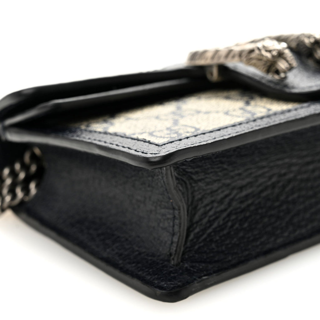GG Supreme Monogram Textured Dollar Calfskin Super Mini Dionysus Shoulder Bag Beige Blue wholesalehk.shop