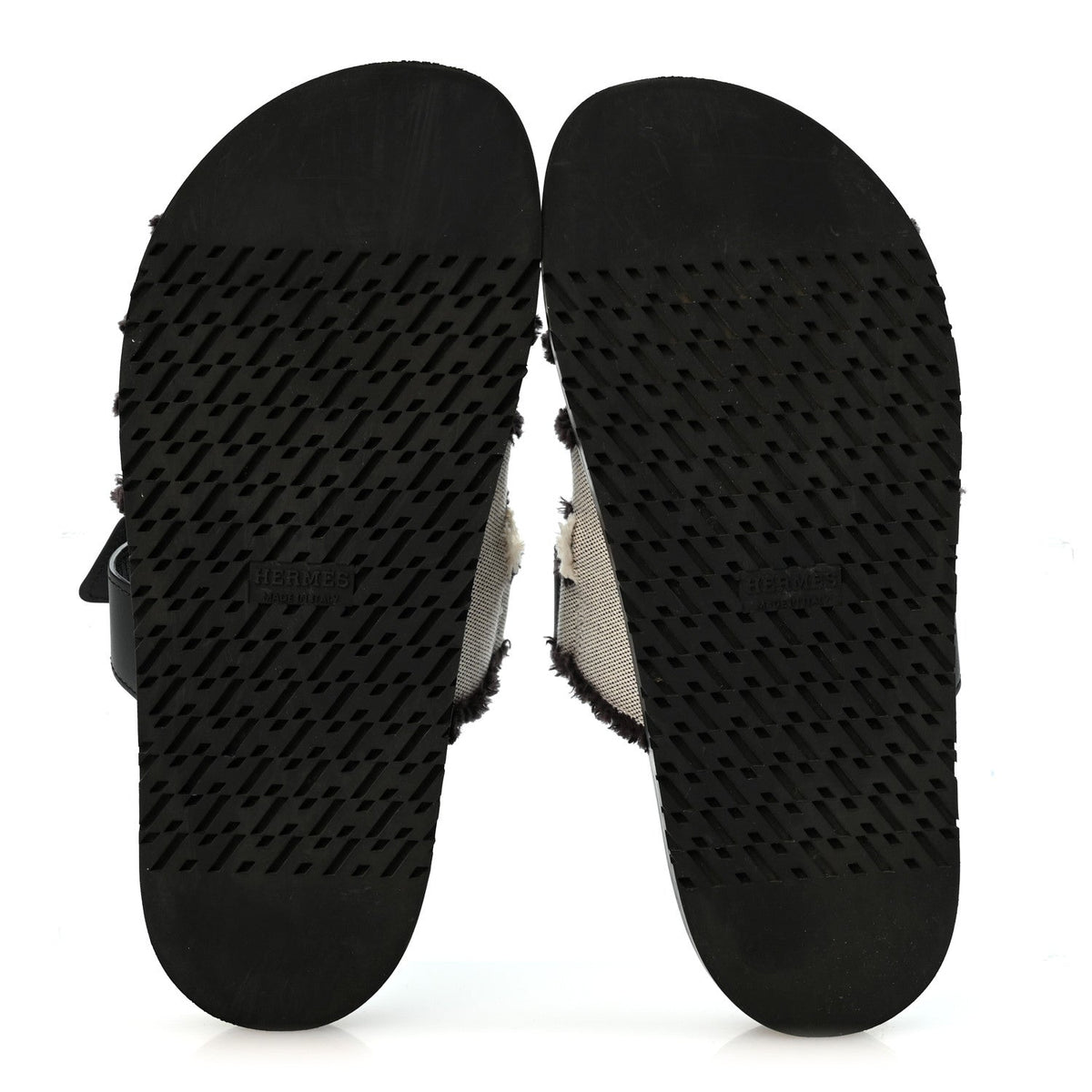 Techno Fringed H Canvas Caflskin Womens Chypre Sandals 38 Prunoir Black wholesalehk.shop