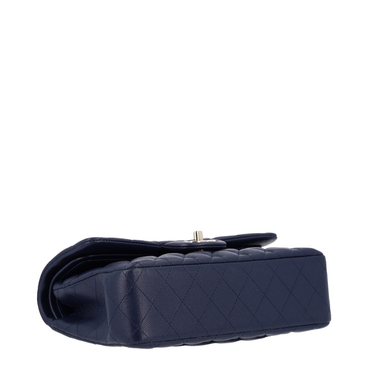Caviar Quilted Small Double Flap Navy wholesalehk.shop