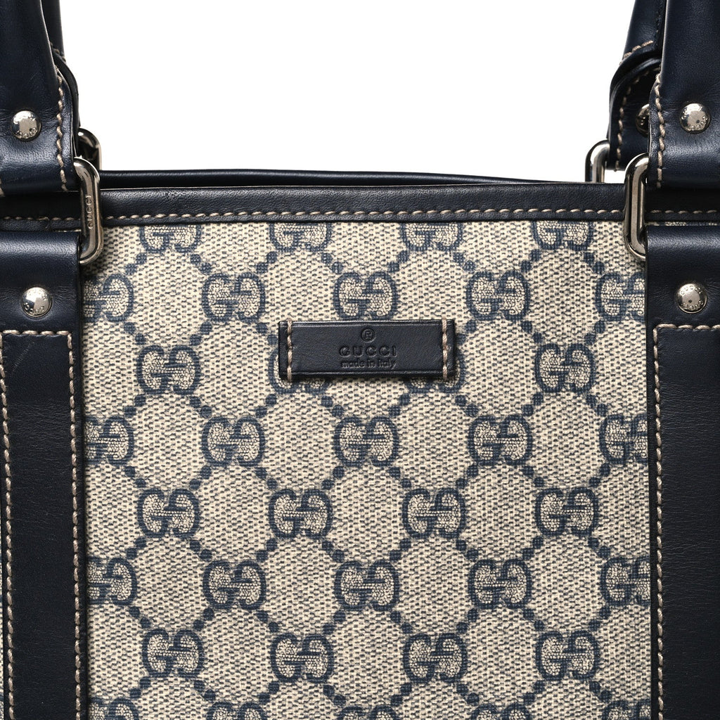 GG Plus Monogram Joy Vertical Tote Navy wholesalehk.shop