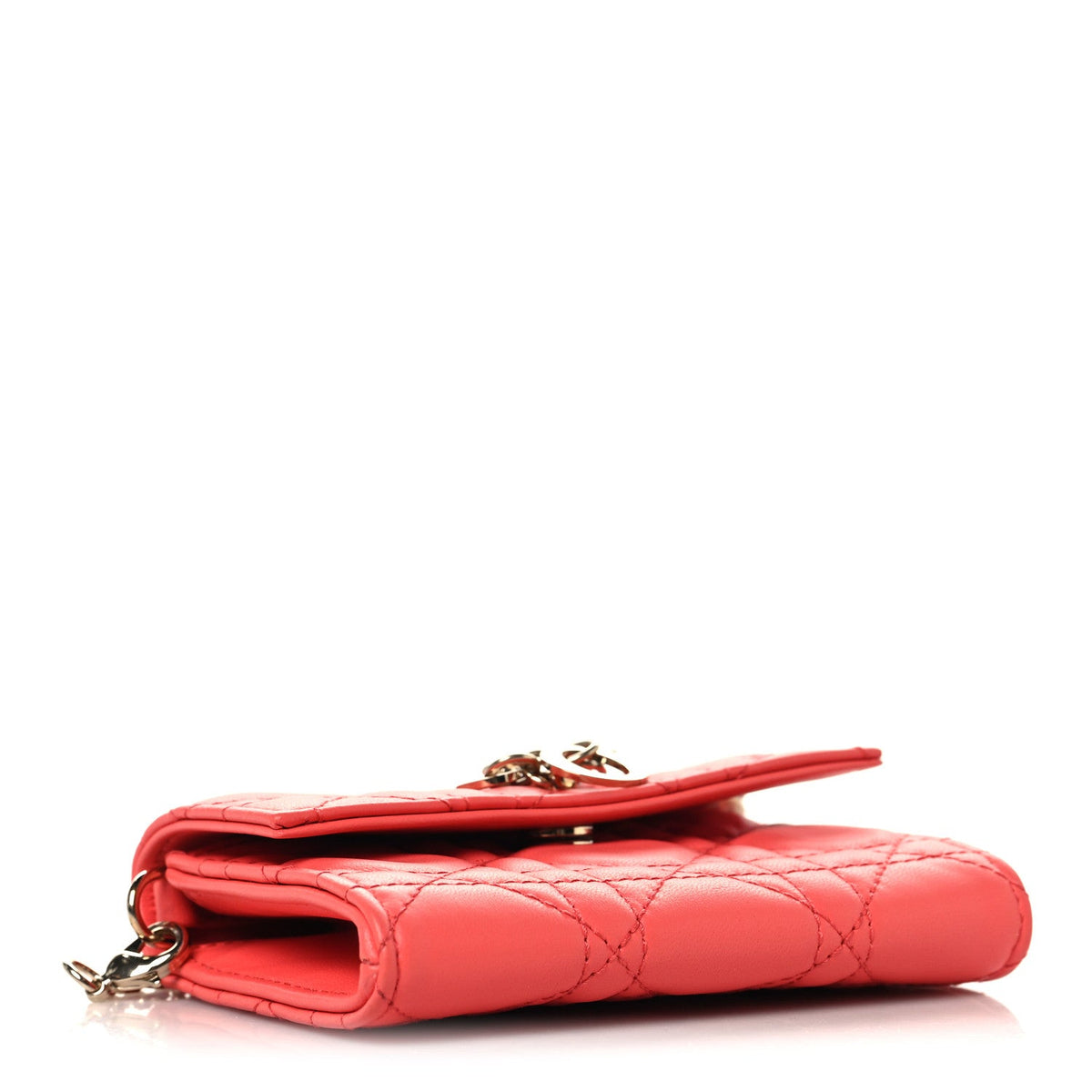Lambskin Cannage Miss Dior Glycine Wallet on Chain Pink wholesalehk.shop