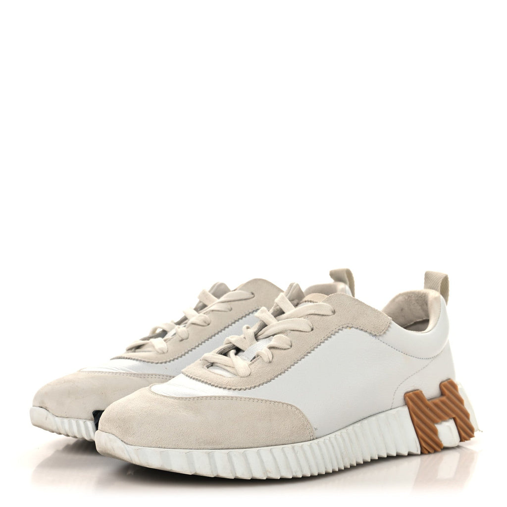 Calfskin Suede Goatskin Bouncing Sneakers 39 White wholesalehk.shop