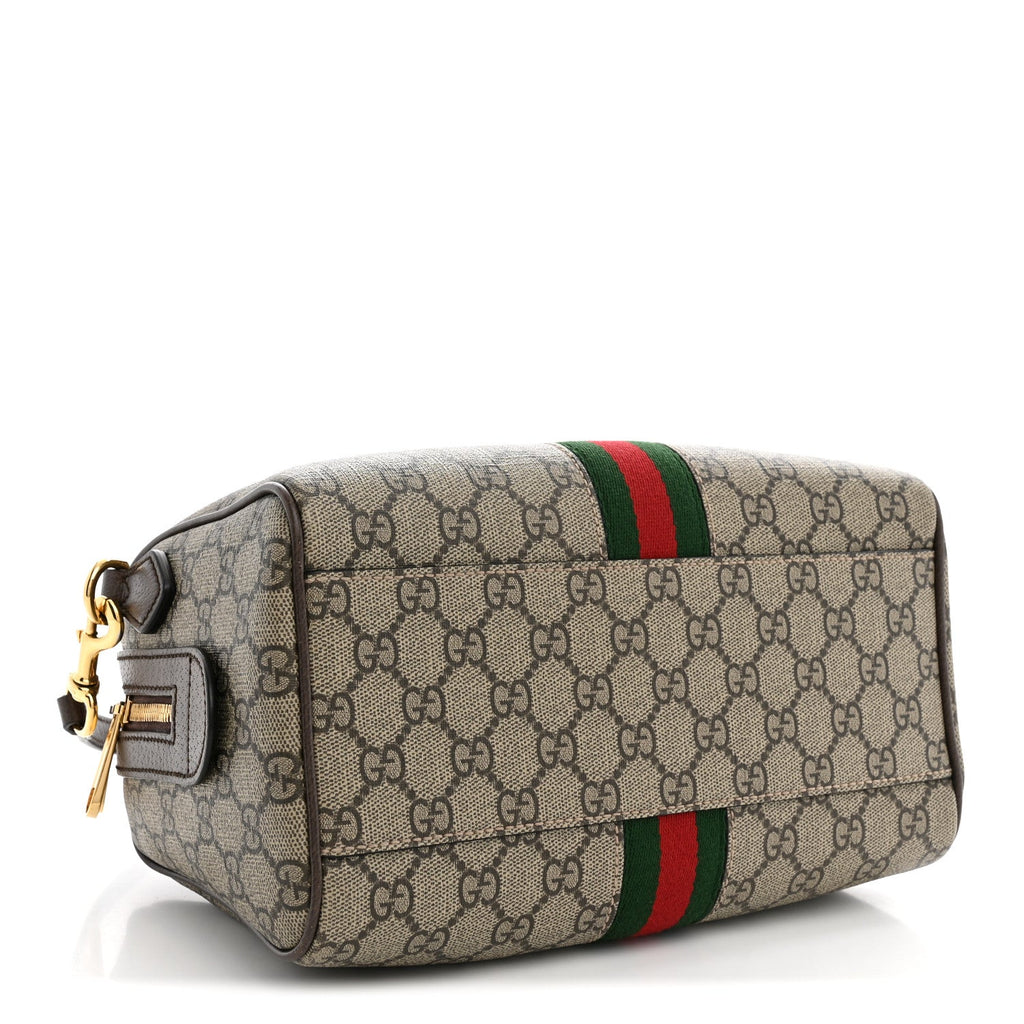 GG Supreme Monogram Web Small Ophidia Top Handle Bag Beige Ebony wholesalehk.shop