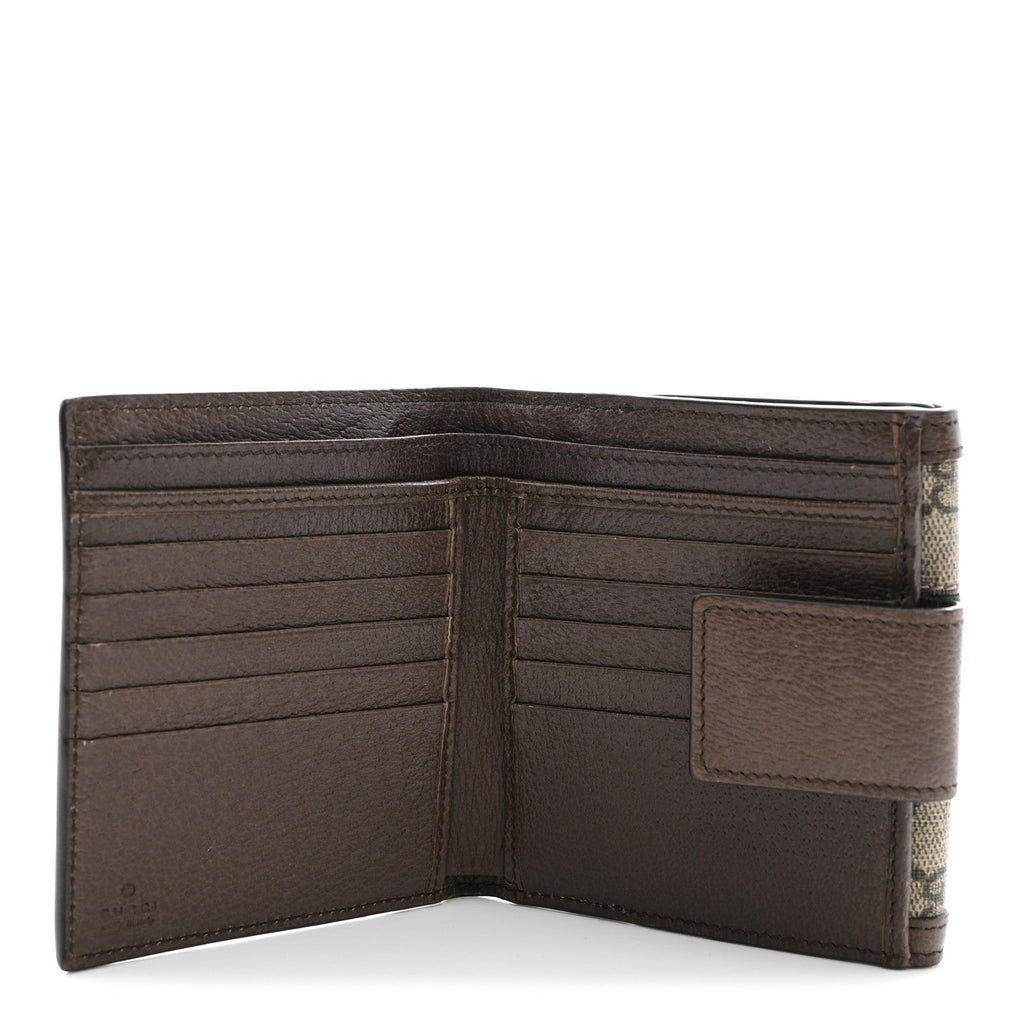 GG Supreme Monogram Web Ophidia French Flap Wallet Beige New Acero wholesalehk.shop