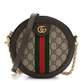 GG Supreme Monogram Web Mini Ophidia Round Shoulder Bag Brown wholesalehk.shop