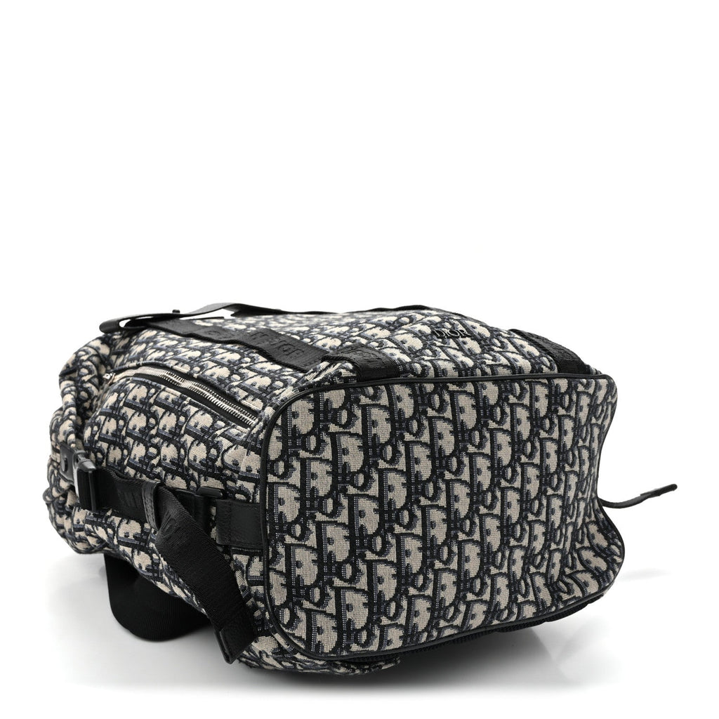 Oblique Calfskin Safari Backpack Navy Blue wholesalehk.shop