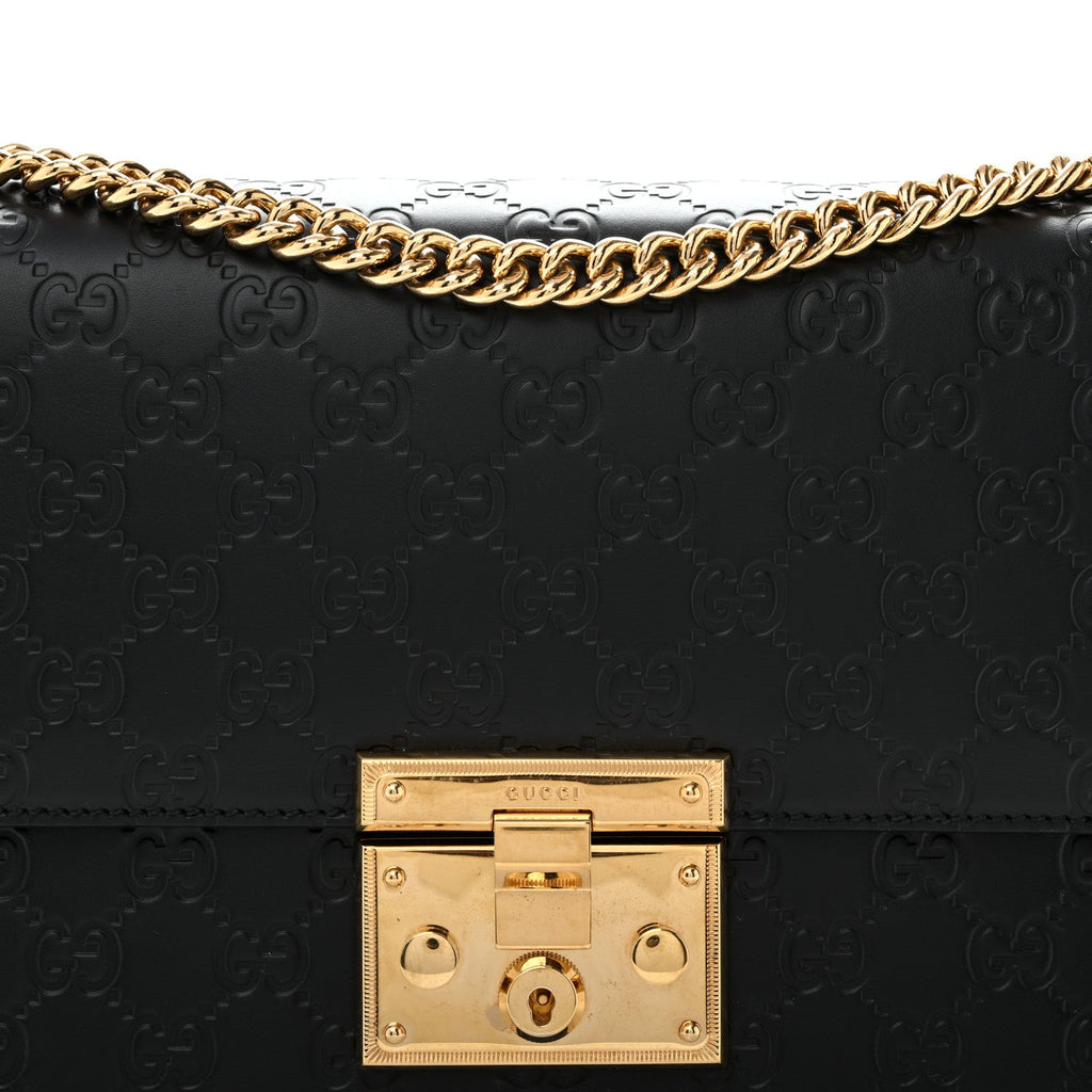 Guccissima Medium Padlock Shoulder Bag Black £¨ Direct shipment via from wholesalehk.shop