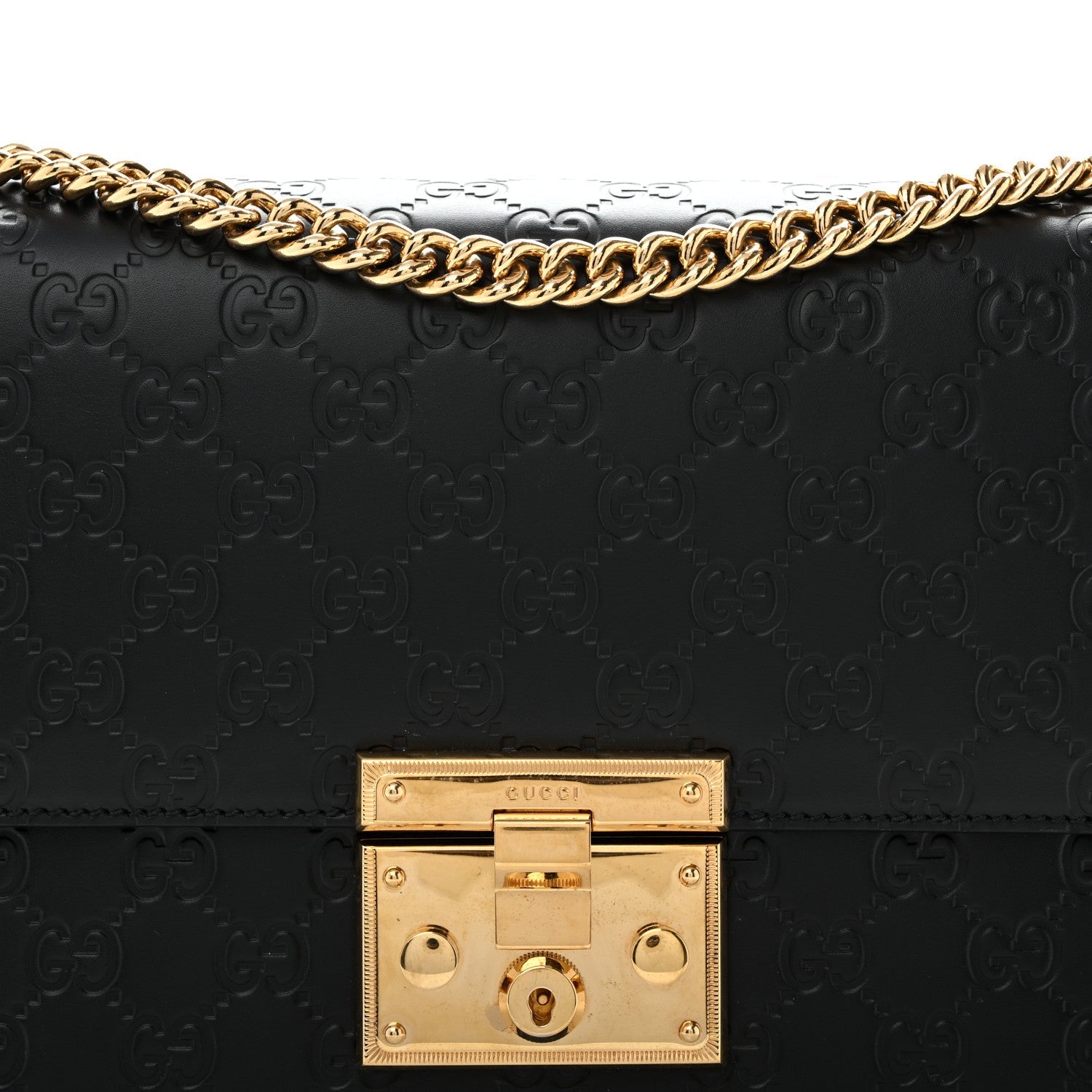 Guccissima Medium Padlock Shoulder Bag Black £¨ Direct shipment via from wholesalehk.shop