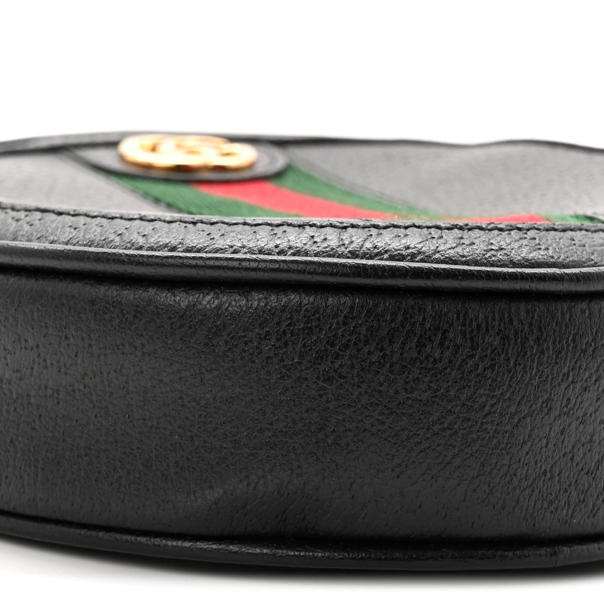 Textured Calfskin Web Ophidia Round Wrist Wallet Black wholesalehk.shop