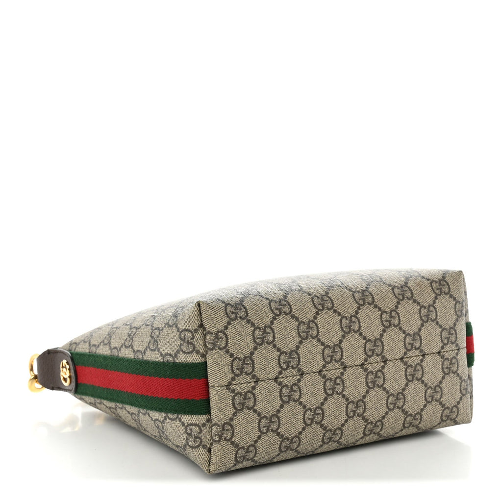 GG Supreme Monogram Textured Calfskin Web Super Mini Ophidia Shoulder Bag Beige Ebony New Acero wholesalehk.shop