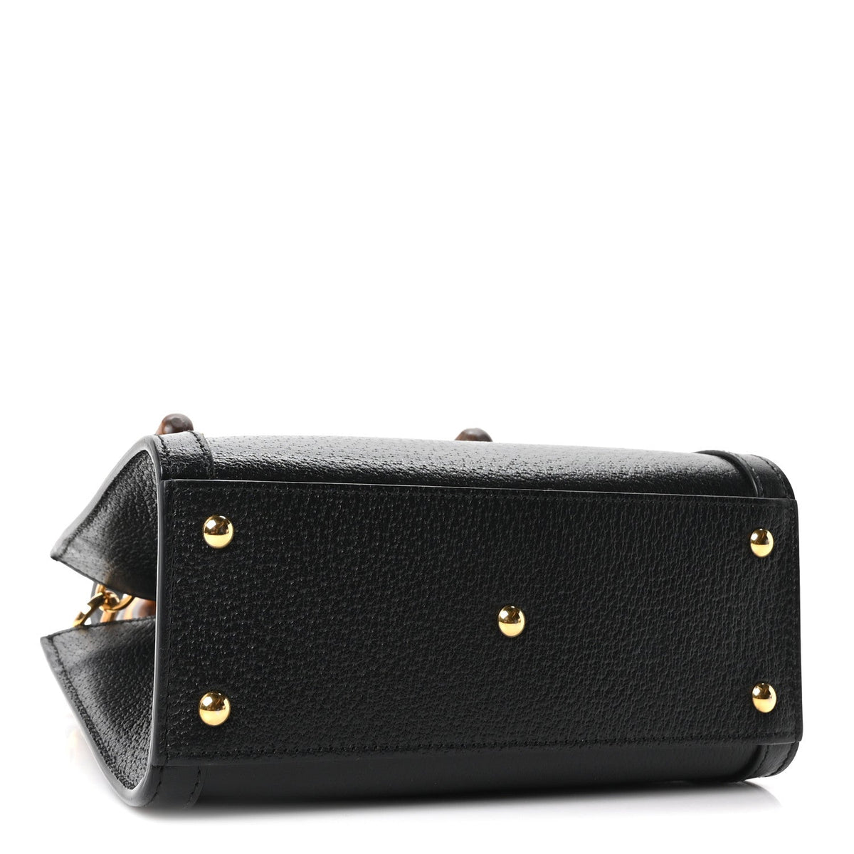 Textured Dollar Calfskin Web Mini Diana Tote Bag Black Dusty Grey wholesalehk.shop