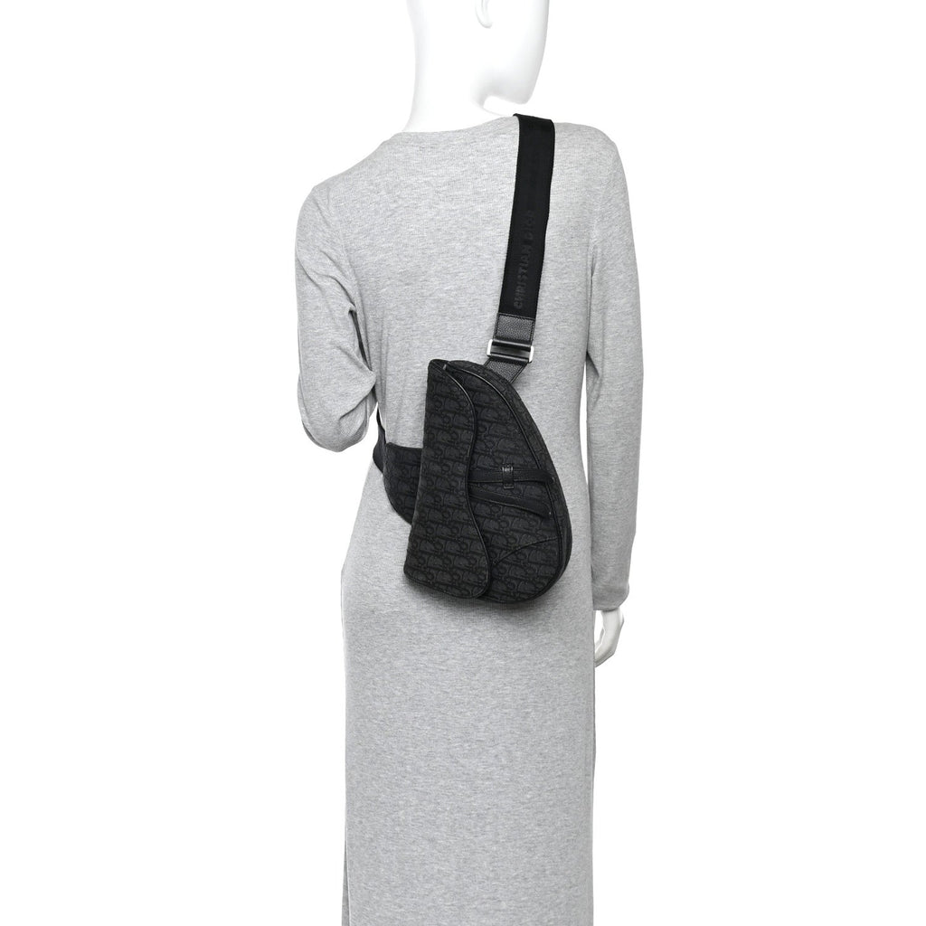 Oblique Mens Saddle Bag Black Blue wholesalehk.shop