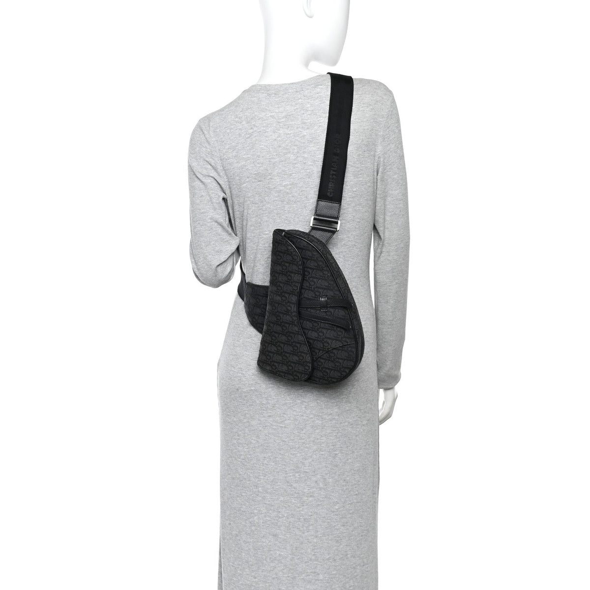 Oblique Mens Saddle Bag Black Blue wholesalehk.shop