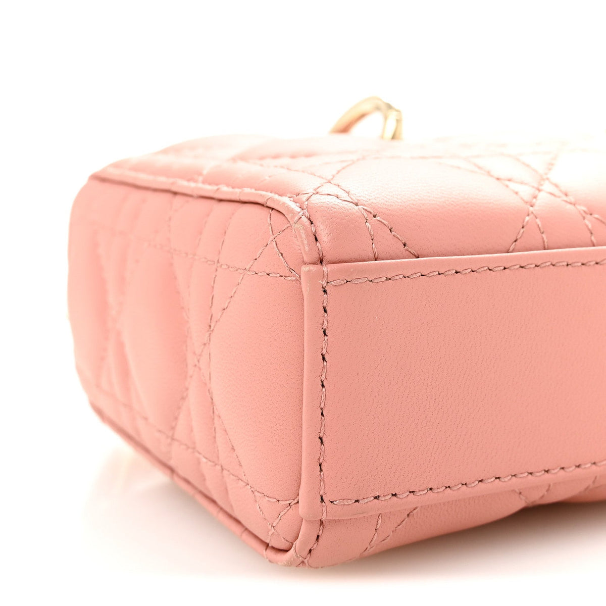 Lambskin Cannage Small Lady D-Joy Light Pink wholesalehk.shop