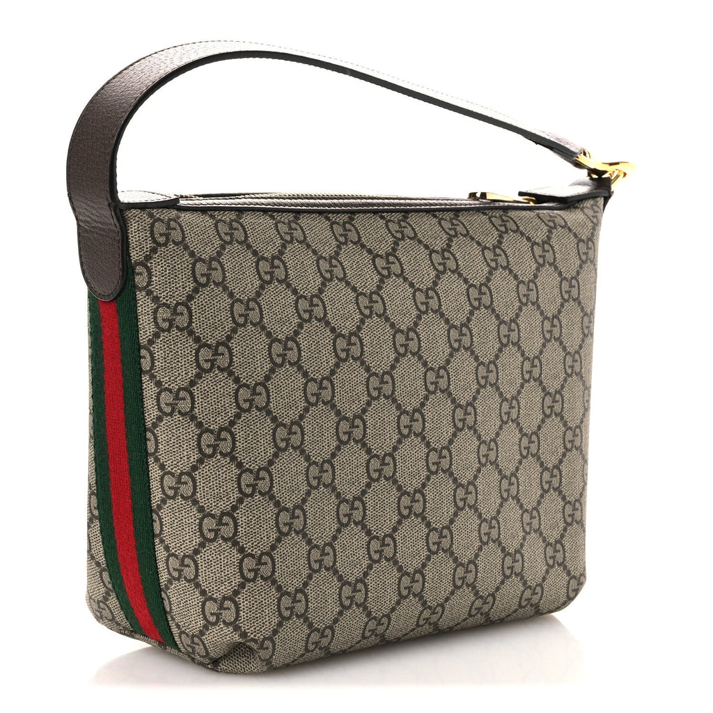 GG Supreme Monogram Textured Calfskin Web Super Mini Ophidia Shoulder Bag Beige Ebony New Acero wholesalehk.shop