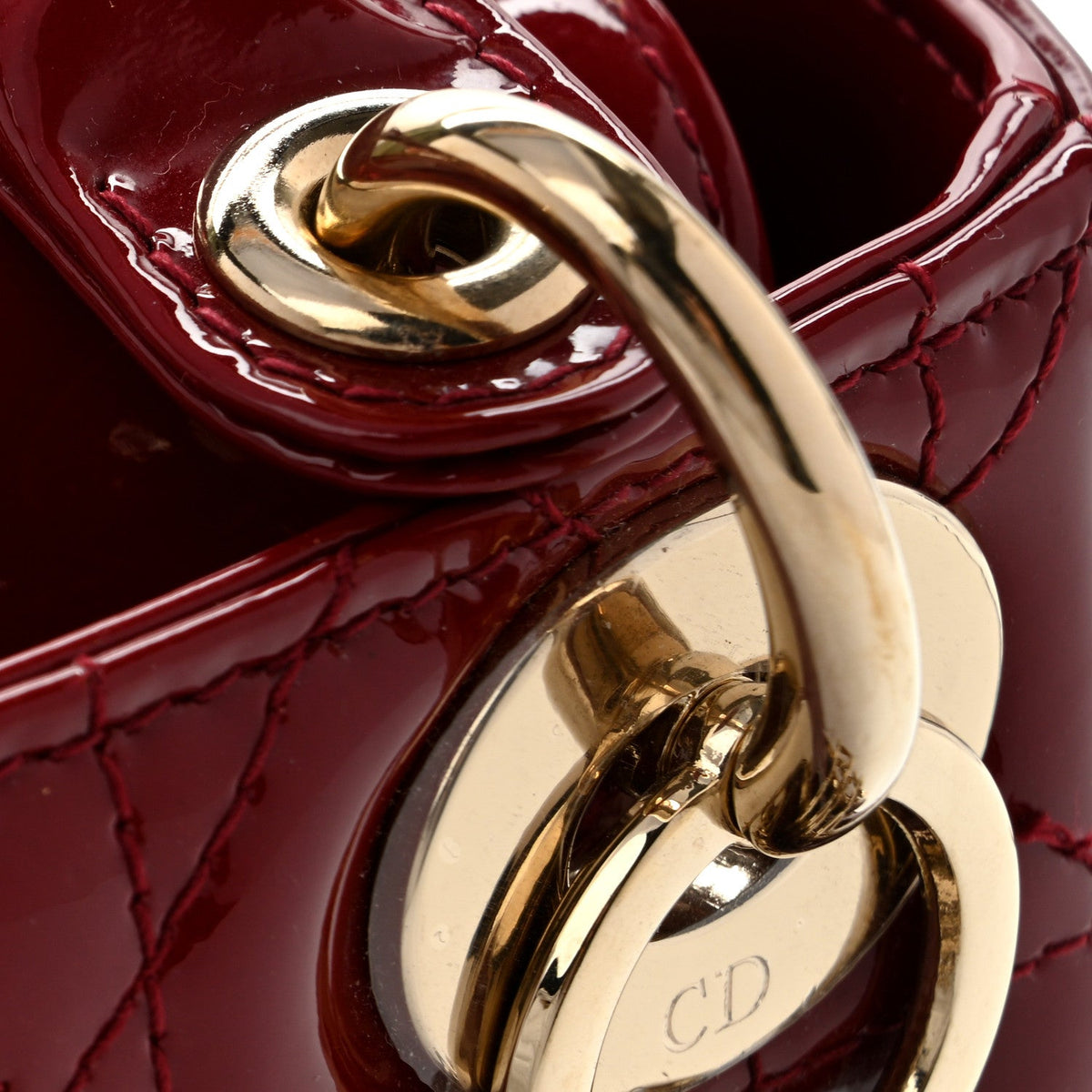 Patent Cannage Mini Lady Dior Red wholesalehk.shop