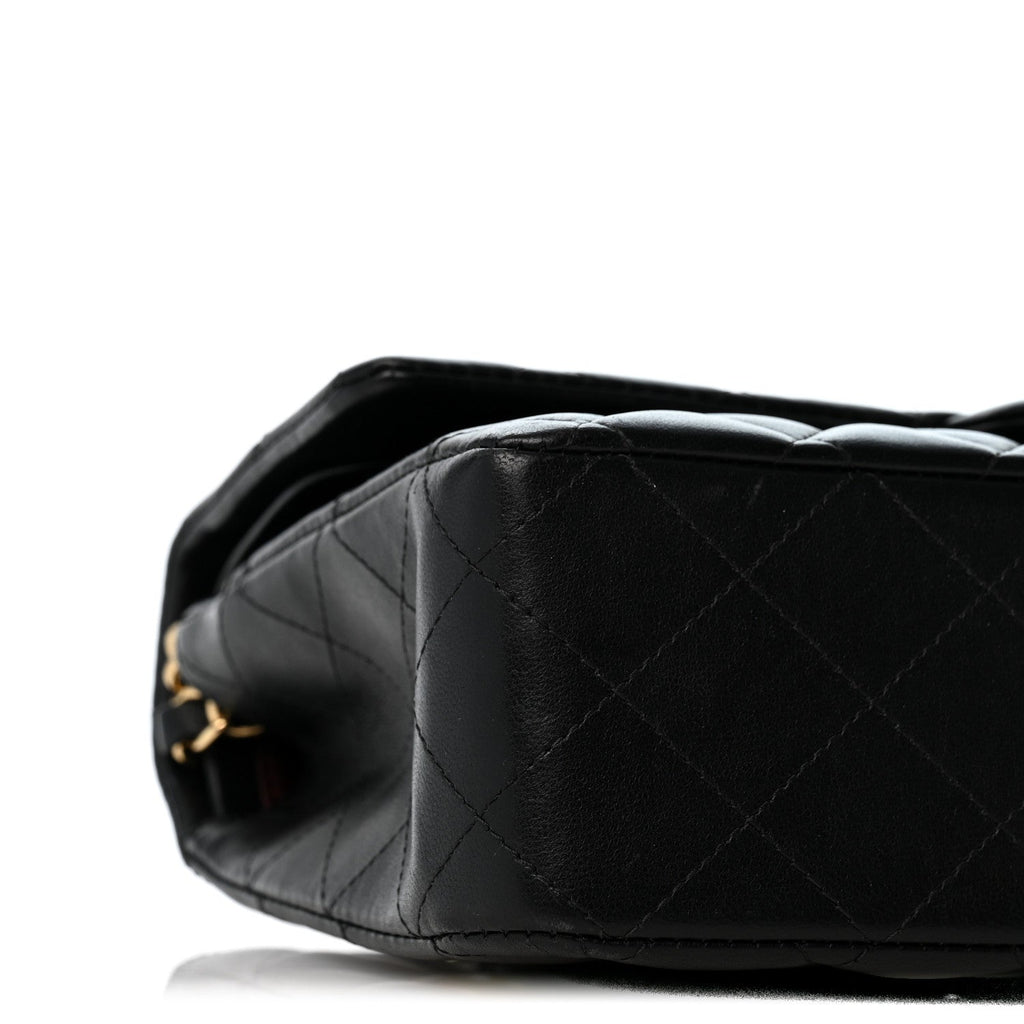 Lambskin Quilted Medium Double Flap Black wholesalehk.shop