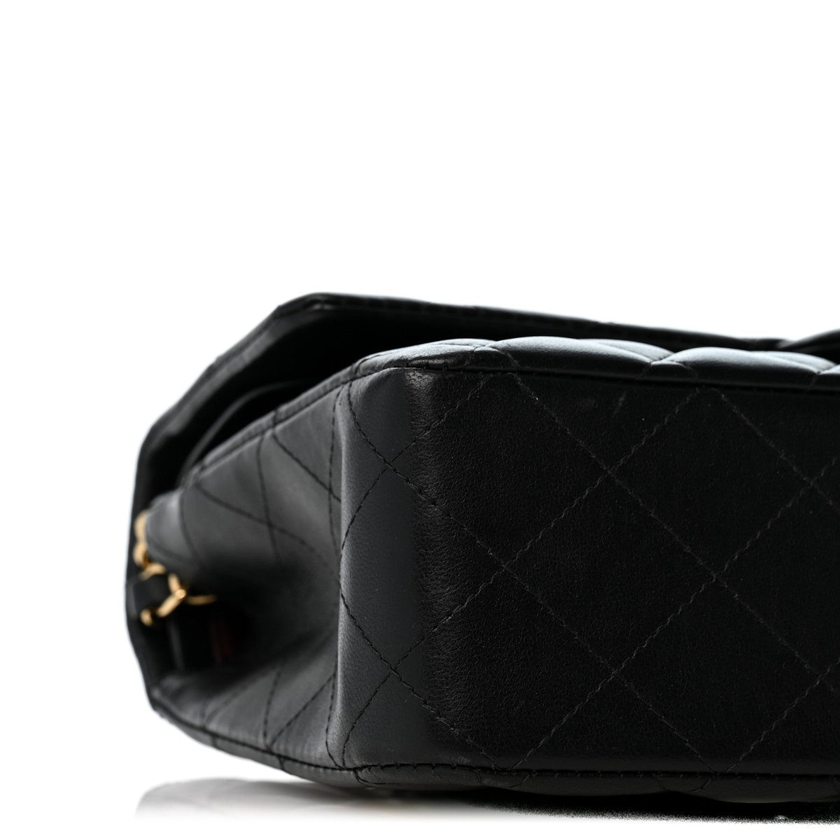 Lambskin Quilted Medium Double Flap Black wholesalehk.shop