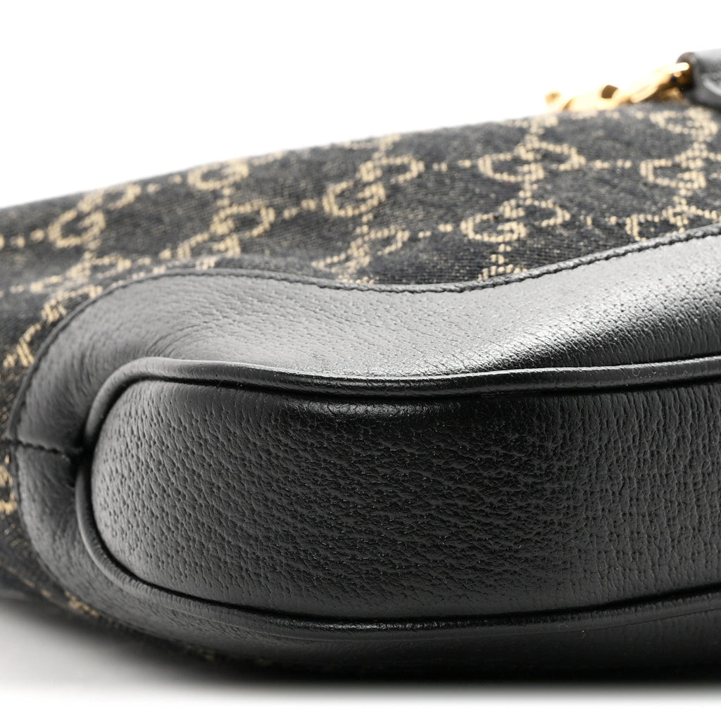 Jacquard Denim GG Monogram Small Jackie 1961 Hobo Black Ivory £¨ Direct shipment via from wholesalehk.shop