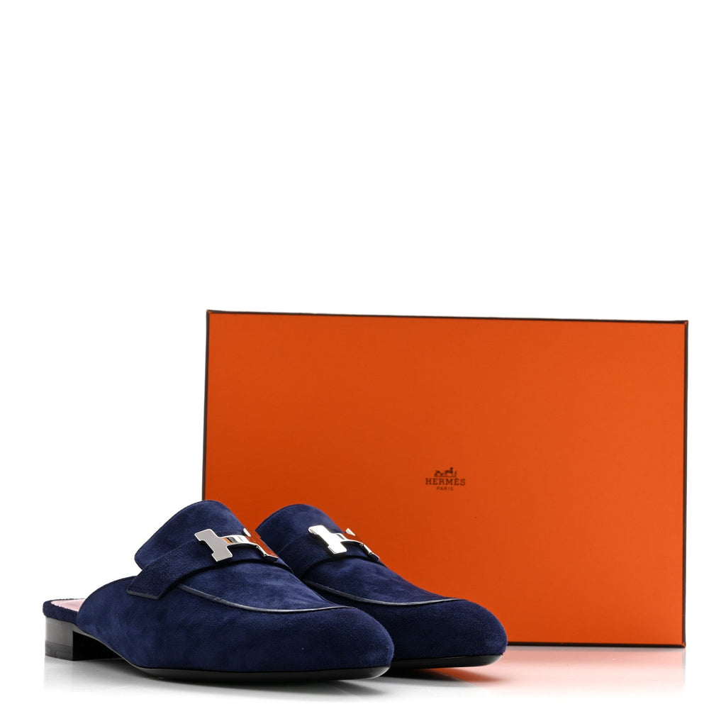 Suede Goatskin Trocadero Mule 38.5 Bleu Diplomatique wholesalehk.shop