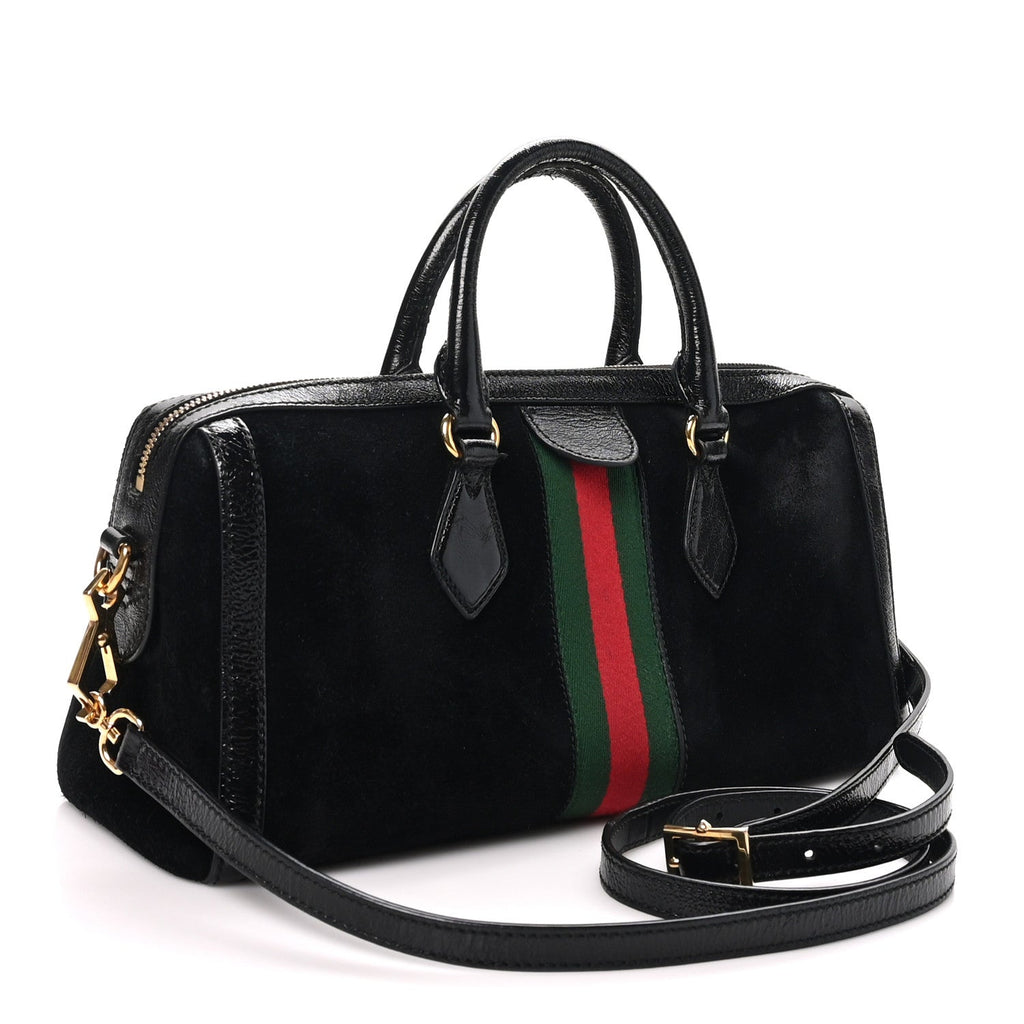 Suede Patent GG Web Medium Ophidia Boston Black wholesalehk.shop