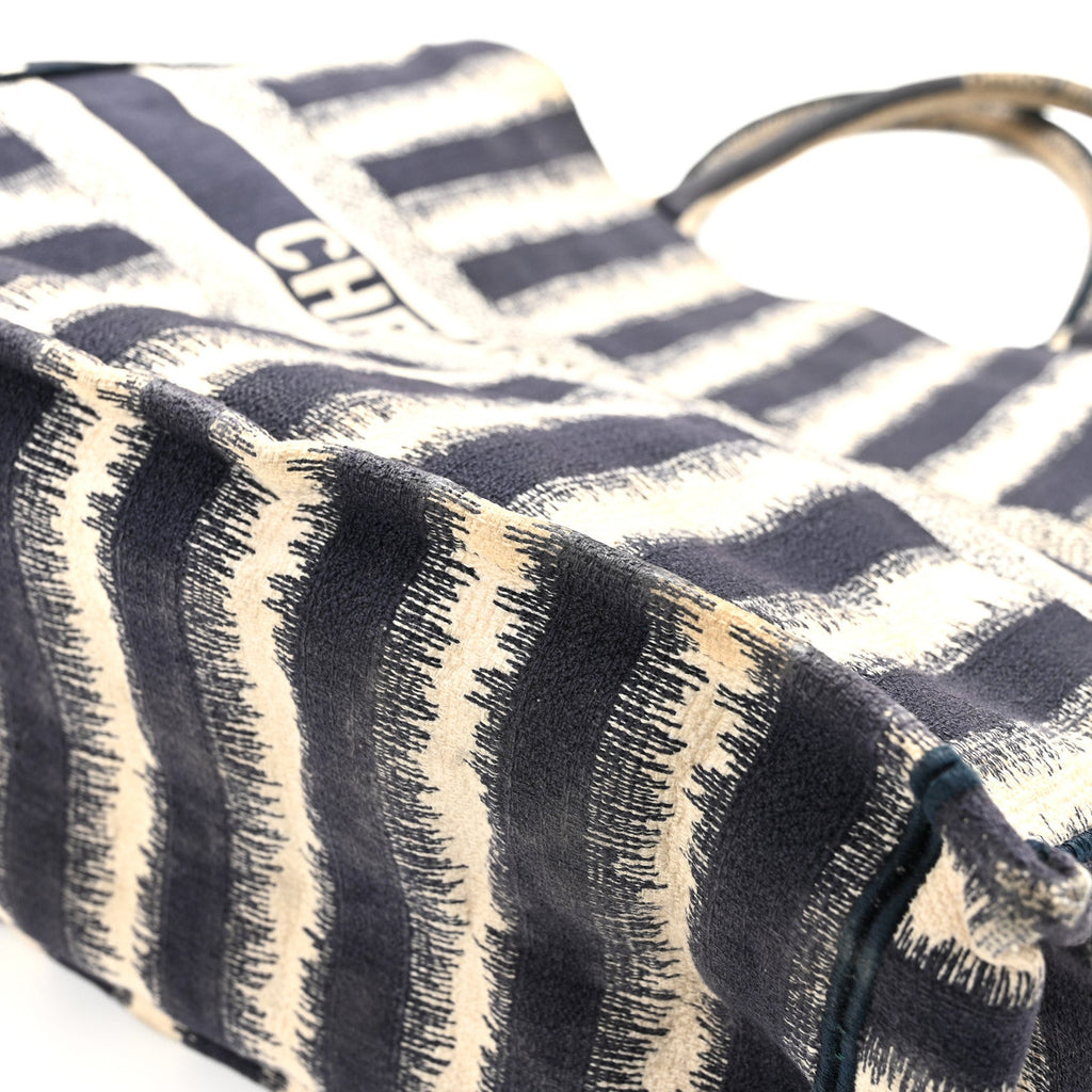 Canvas Embroidered Large Striped Book Tote Navy £¨ Direct shipment via from wholesalehk.shop